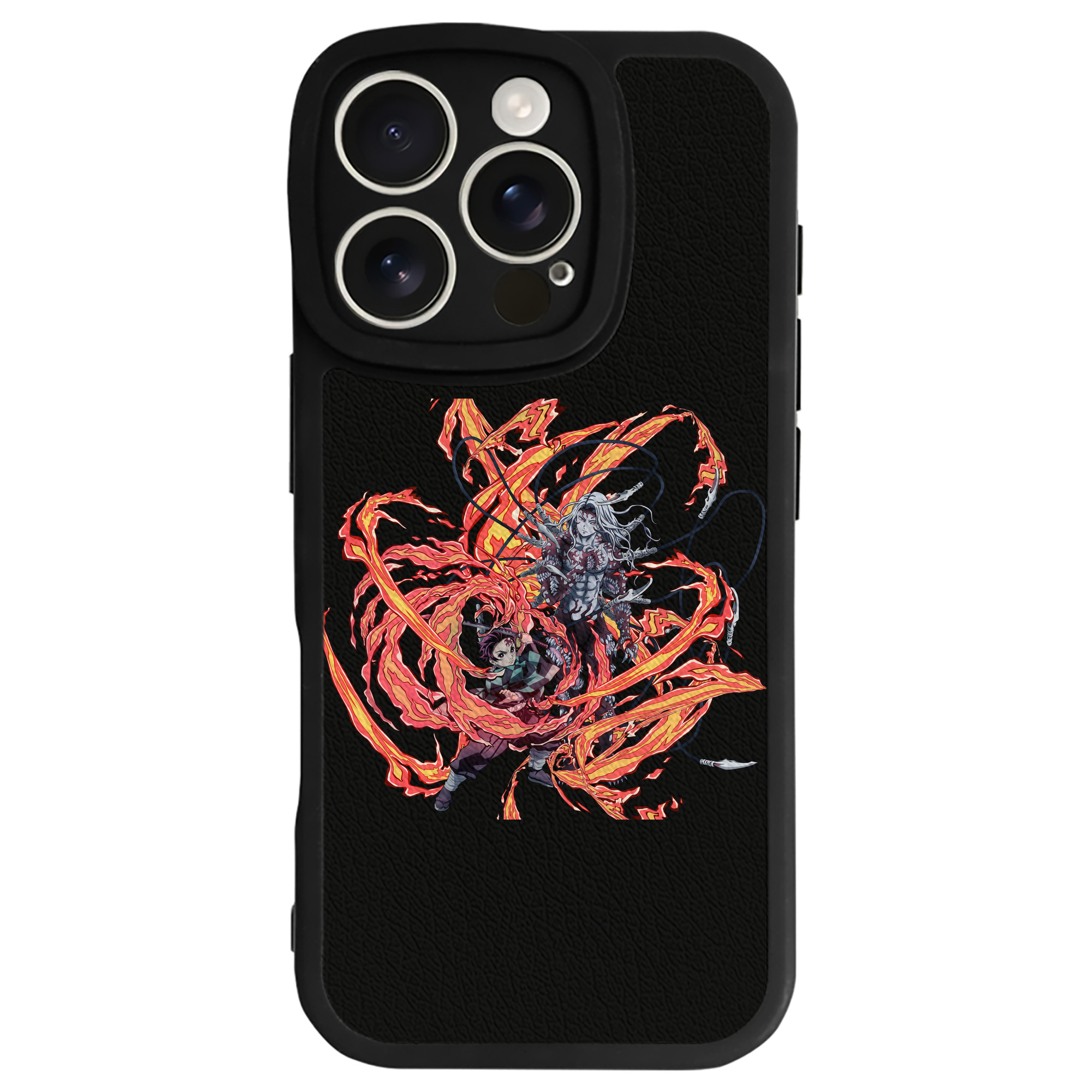 （画像用） 鬼滅の刃 竈門 炭治郎／かまど たんじろう Kamado Tanjirou 【iPhone 16シリーズ対応】シリコンスマホケース（レザー調） 材質：シリコン